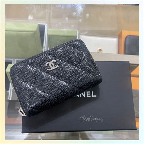 chanel silver card holder|Chanel card holder original.